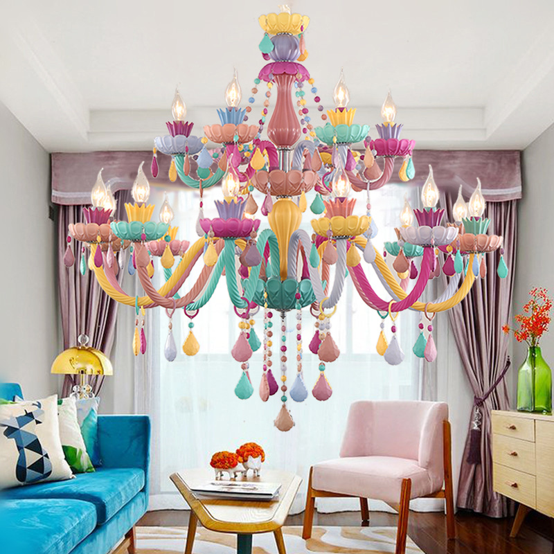 Shimmering Splendor: The Allure of a Colorful Crystal Chandelier