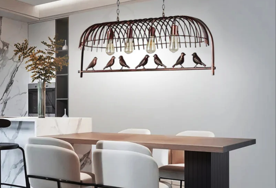 Retro Birdcage Chandelier: Modern Style for Restaurants
