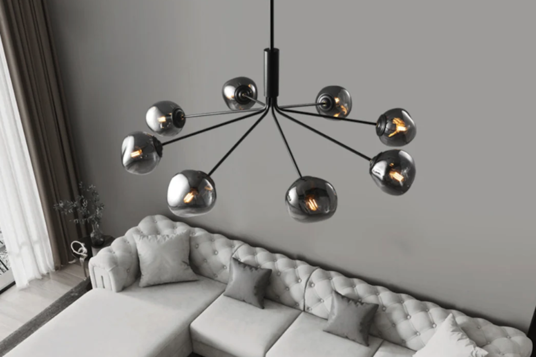 Modern Elegance: Smoked Glass Chandelier Design