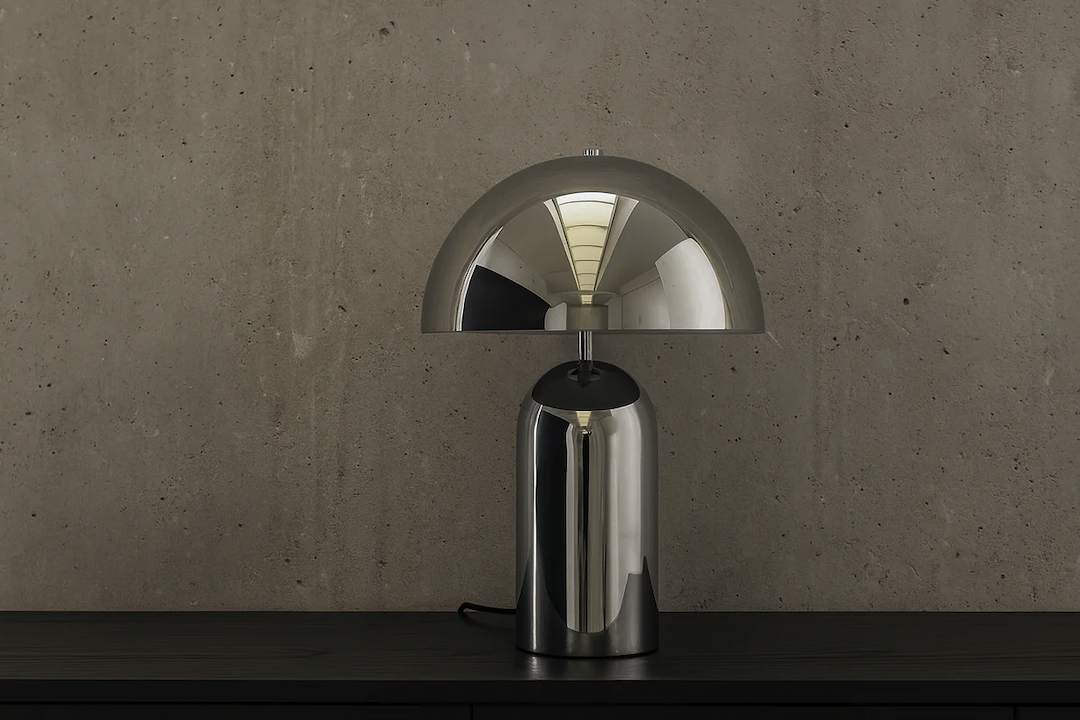 Modern Interior: Sleek Polished Chrome Lamps